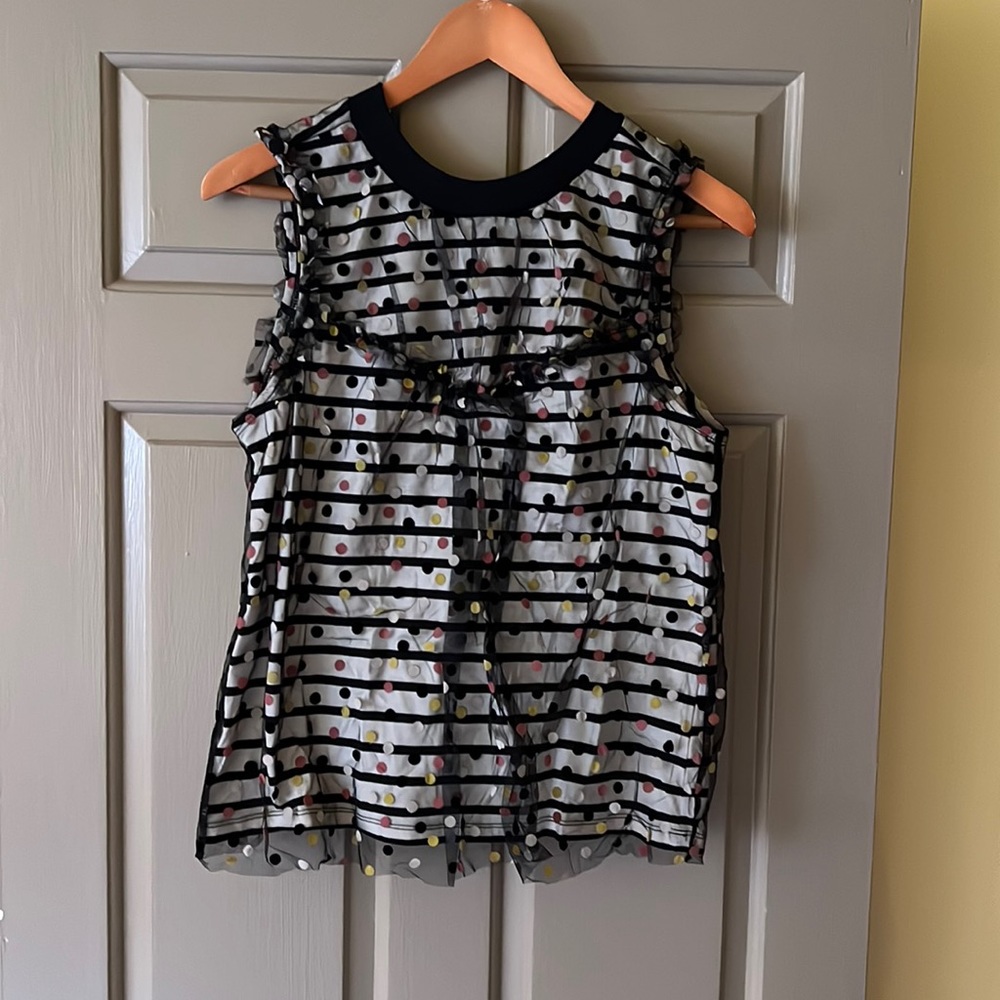 Black polka dot top. Brand new from Anthropology. Size M.